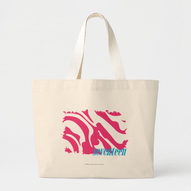 Grand Tote Bag Magenta 3 de zèbre (Devant)