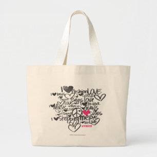Grand Tote Bag Magenta de graffiti