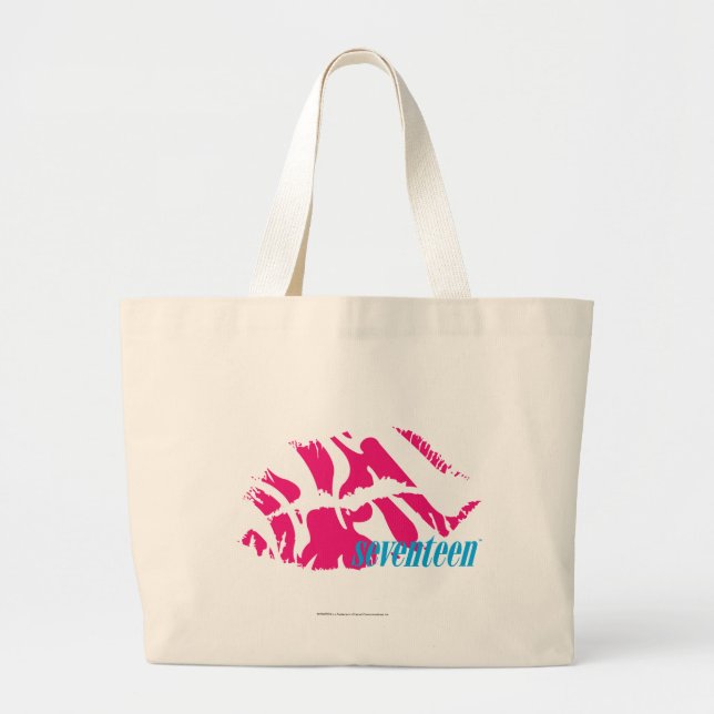 Grand Tote Bag Magenta de zèbre (Devant)