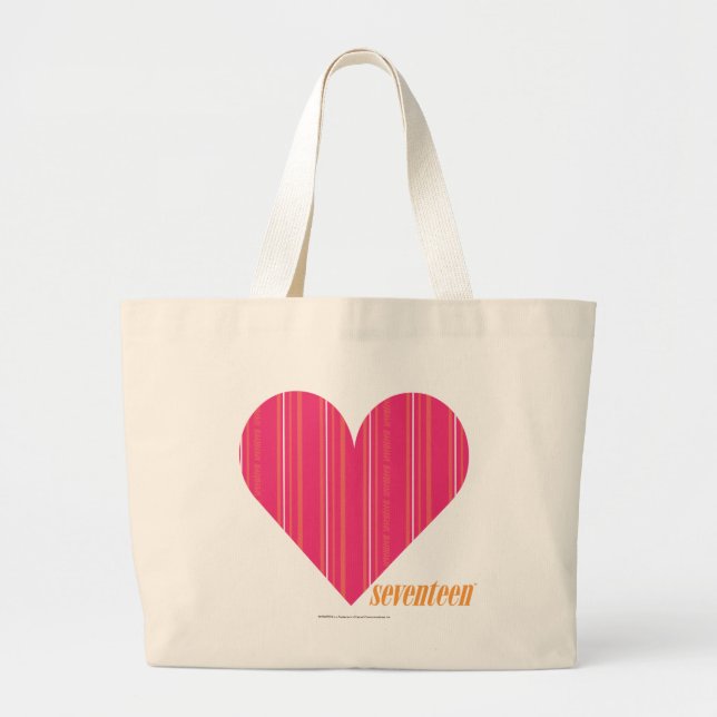 Grand Tote Bag Magenta mince 4 de rayures (Devant)