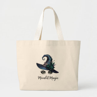 Grand Tote Bag [✨ Magie au Clair de Lune] Chapeau de Sorcière Élé