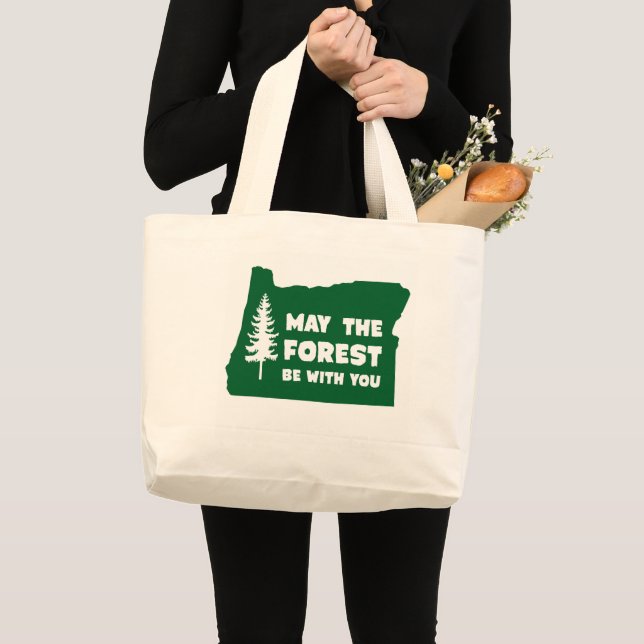 Grand Tote Bag Mai la forêt soit avec vous l'Orégon (Devant (produit))