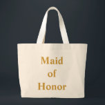 Grand Tote Bag Maid of Honor<br><div class="desc">Ce nom personnalisé monogramme mignon sac fourre-tout vintage est la meilleure idée cadeau pour la bonne et les bonnes d'honneur chez les mariages.</div>
