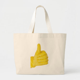 Grand Tote Bag Main dans le gant de latex jaune