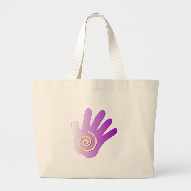 Grand Tote Bag Main de guérison - pourpre (Devant)