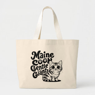 Grand Tote Bag Maine Coon Géants gentils Chat