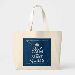Grand Tote Bag Maintenez calme et faites les édredons (toutes le