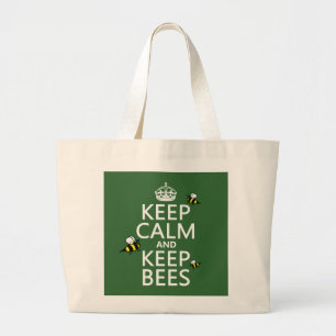Grand Tote Bag Maintenez calme et gardez les abeilles - toutes