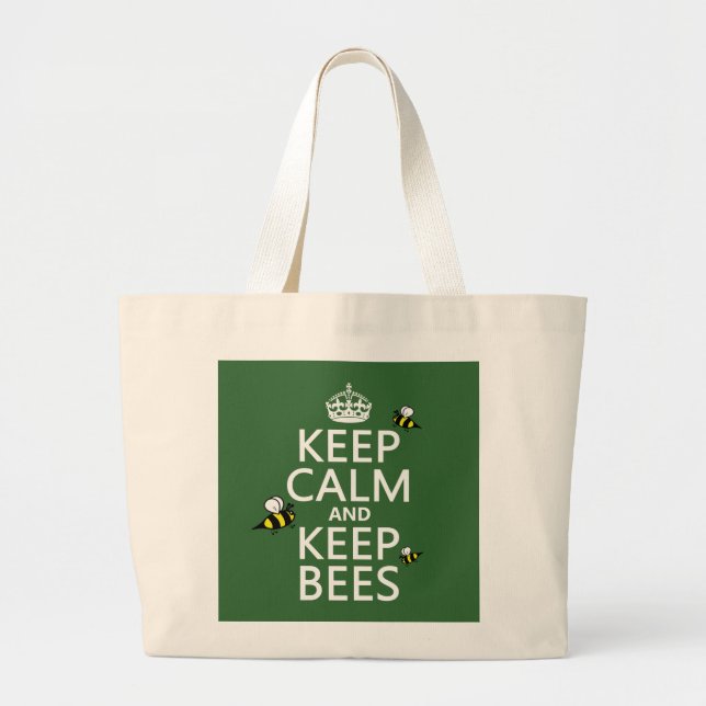 Grand Tote Bag Maintenez calme et gardez les abeilles - toutes (Devant)