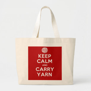 Grand Tote Bag Maintenez calme et portez le fil