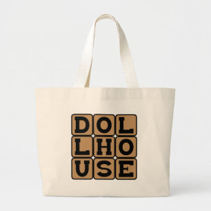 Grand Tote Bag Maison de poupée, Maison pour poupées
