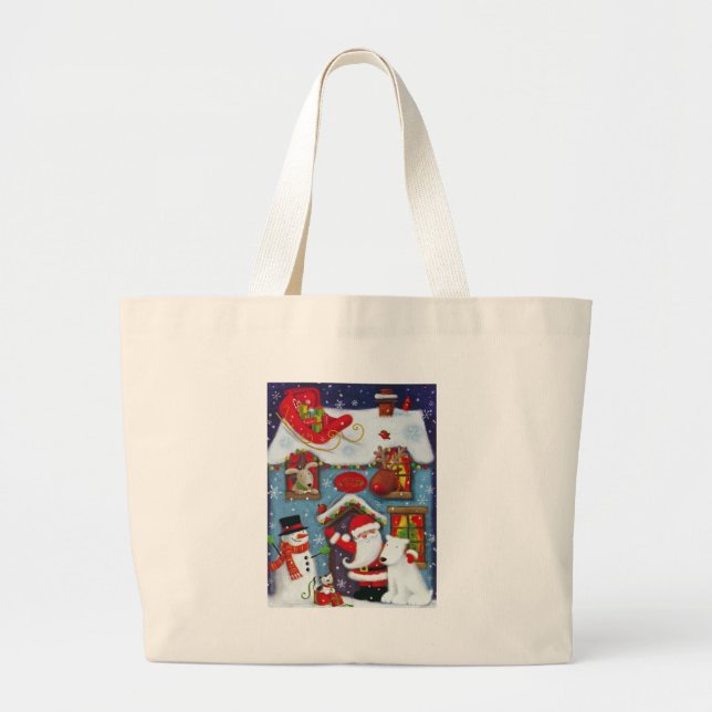 Grand Tote Bag Maison père Noël (Devant)