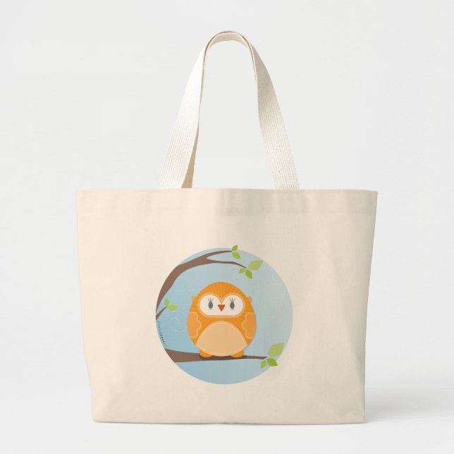 Grand Tote Bag MAISON SWEET HOME :: Chouette dans un arbre 4 (Devant)