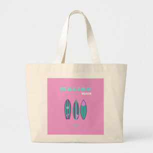 Grand Tote Bag Malibu, Malibu Beach, Californie, Preppy, rose