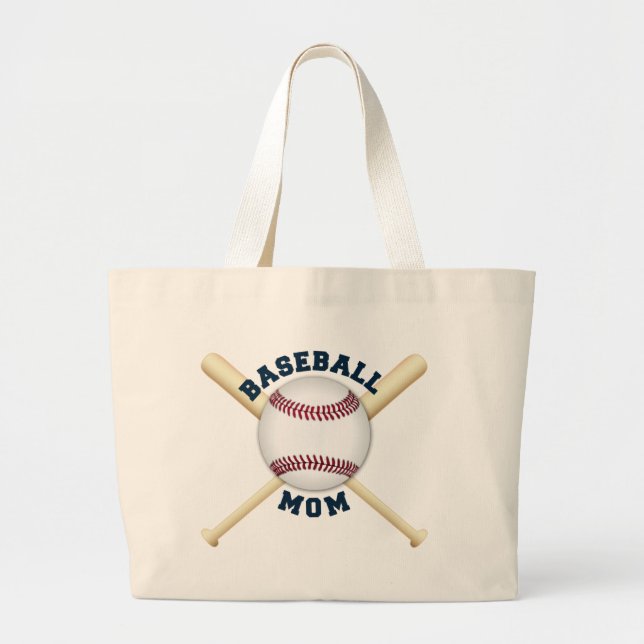 Grand Tote Bag Maman branchée de baseball (Devant)