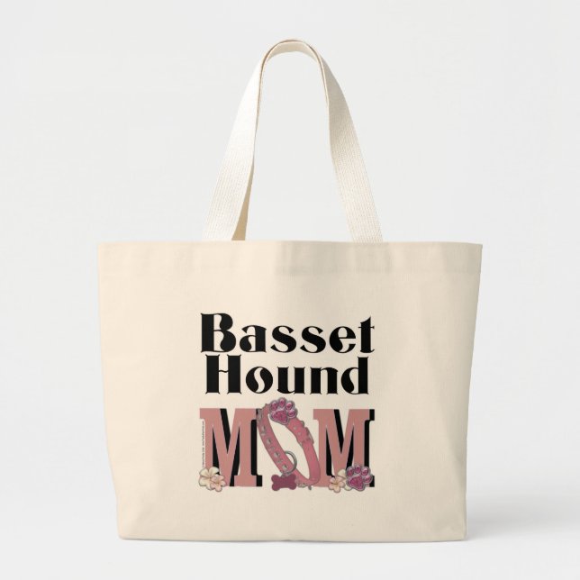 Grand Tote Bag MAMAN de Basset Hound (Devant)