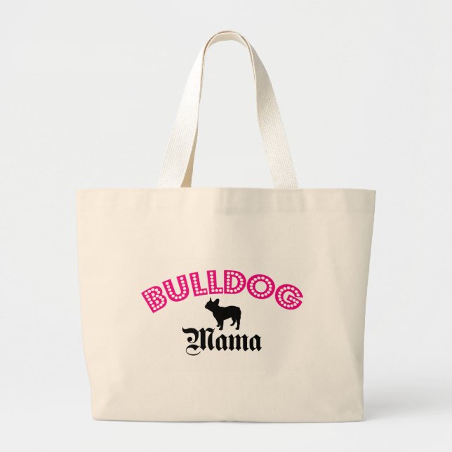 Grand Tote Bag Maman de bouledogue français (Devant)