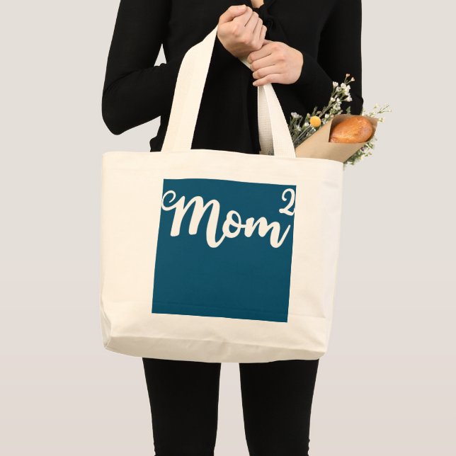 Grand Tote Bag Maman de deux enfants Fête des mères maman de jume (Devant (produit))