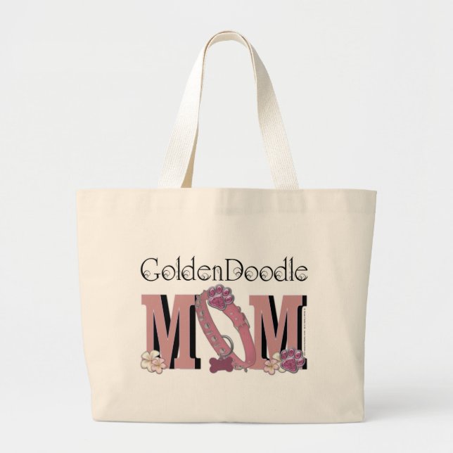 Grand Tote Bag MAMAN de GoldenDoodle (Devant)