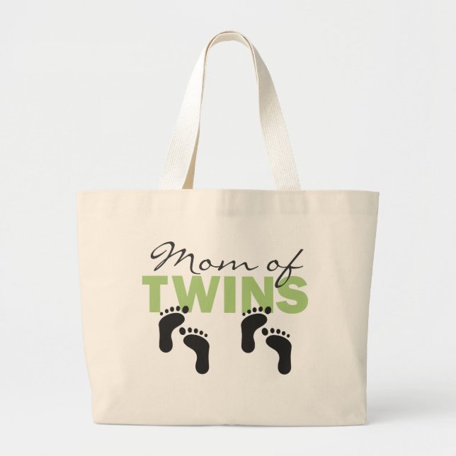 Grand Tote Bag Maman des jumeaux (Devant)