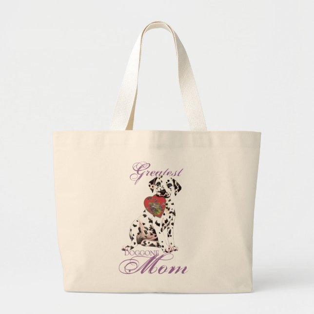 Grand Tote Bag Maman du coeur dalmate (Devant)