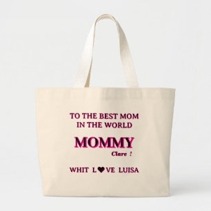 Grand Tote Bag Maman personnalisée Script