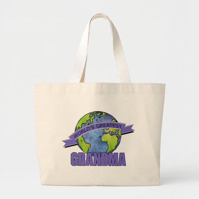Grand Tote Bag Mamie la plus géniale du monde (Devant)
