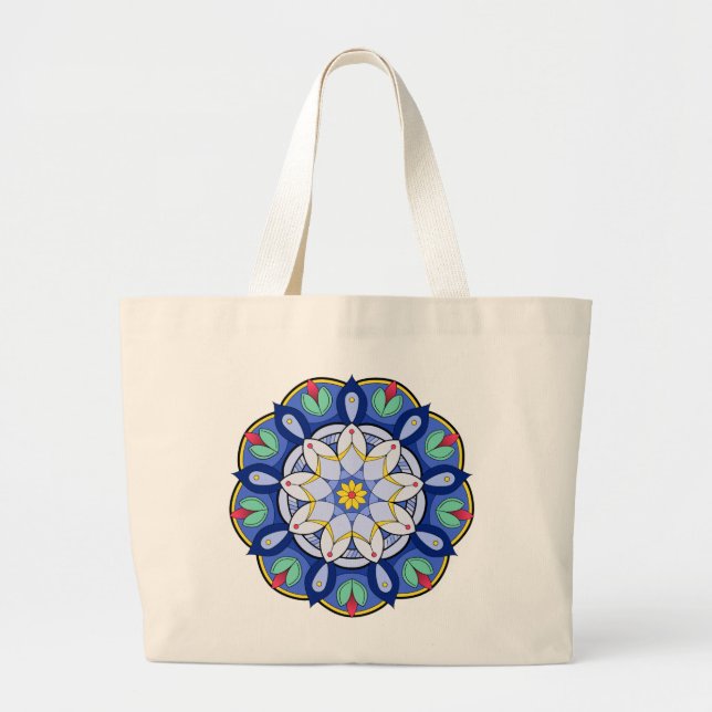 Grand Tote Bag Mandala Motif 01 (Devant)