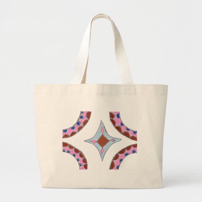 Grand Tote Bag Mandala Oil Peinture Art Imprimer (Devant)