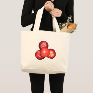 Grand Tote Bag Mange une pomme et va au lit