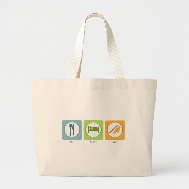 Grand Tote Bag Manger Dormir Peindre (Devant)