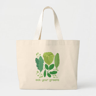 Grand Tote Bag Mangez de votre laitue mélangée par verts