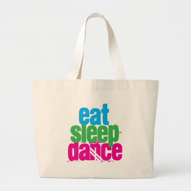 Grand Tote Bag Mangez, dormez, dansez (Devant)
