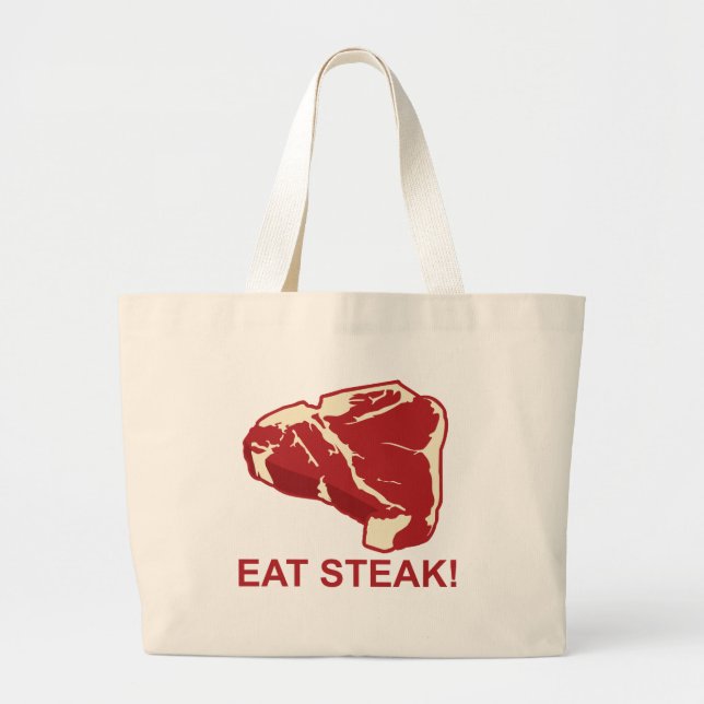 Grand Tote Bag Mangez du bifteck (Devant)