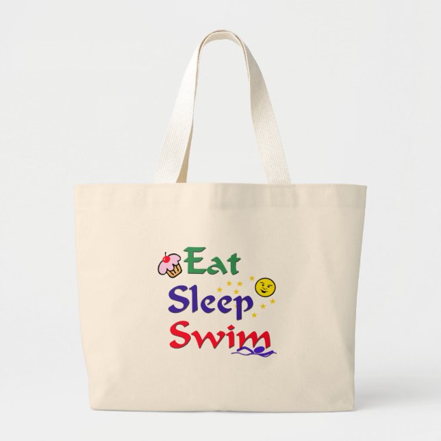 Grand Tote Bag Mangez le bain de sommeil (Devant)