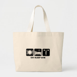 Grand Tote Bag mangez le gymnase de sommeil