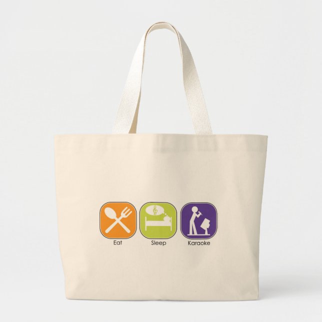 Grand Tote Bag Mangez le karaoke de sommeil (Devant)