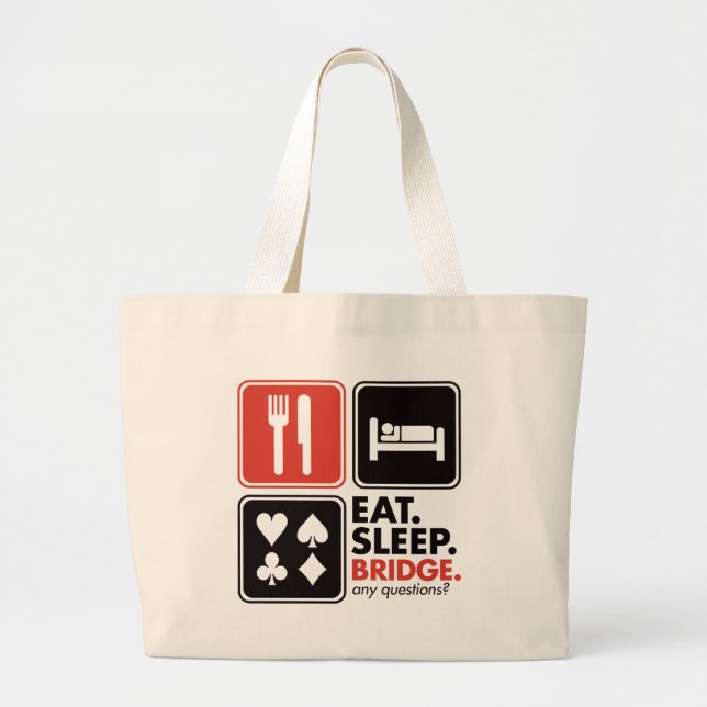 Grand Tote Bag Mangez le pont de sommeil (Devant)