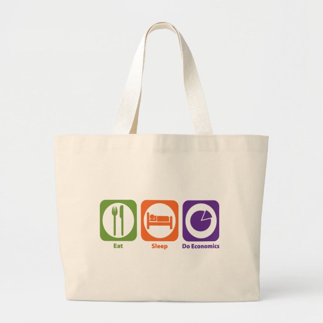 Grand Tote Bag Mangez le sommeil font l'économie (Devant)