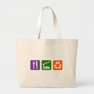 Grand Tote Bag Mangez le sommeil réutilisent