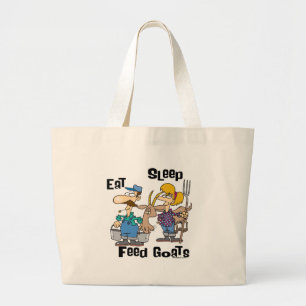 Grand Tote Bag Mangez les chèvres d'alimentation du sommeil