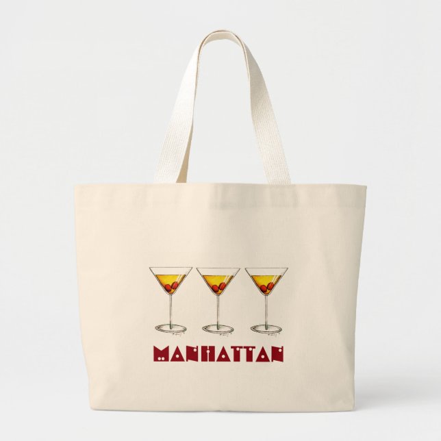 Grand Tote Bag Manhattan New York City NYC Cocktails Cocktails Sa (Devant)