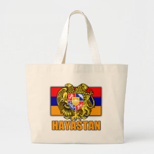 Grand Tote Bag Manteau de l'Arménie Hayastan des bras