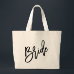 Grand Tote Bag Manuscrit noir de jeune mariée<br><div class="desc"></div>
