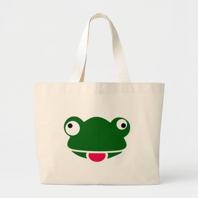 Grand Tote Bag Marchandises folles de conception de grenouille (Devant)