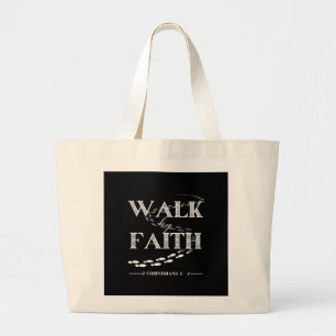 Grand Tote Bag Marcher par la foi - 2 Corinthiens 5:7