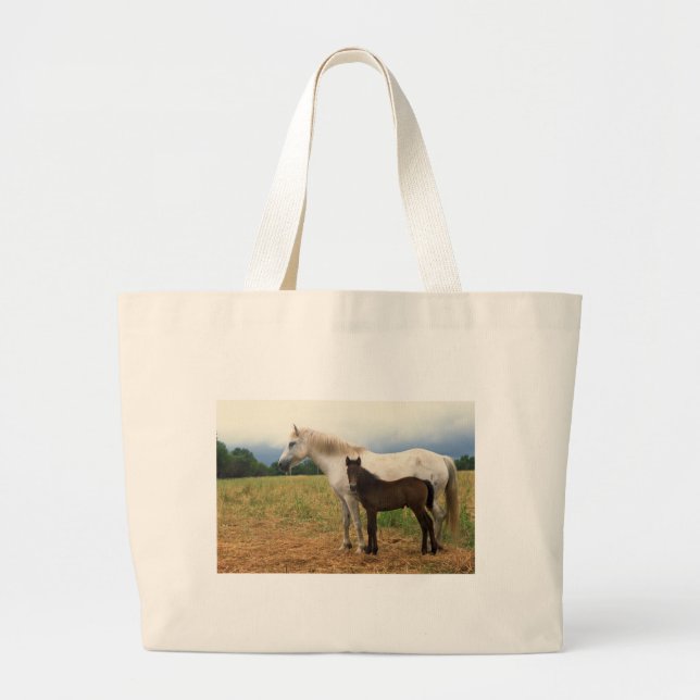 Grand Tote Bag Mare blanche avec Foie de baie (Devant)