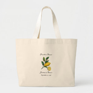 Grand Tote Bag Mariage Citron Orange Méditerranéen Italien