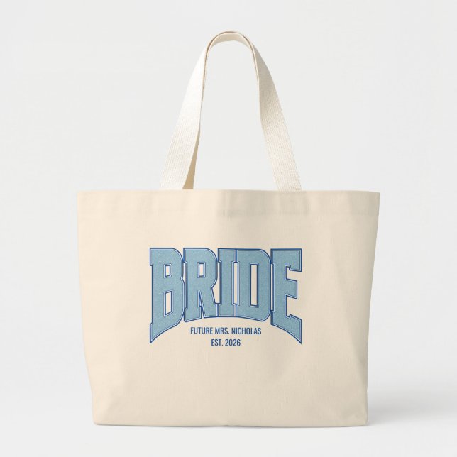 Grand Tote Bag MARIÉE Fausse pailletterie universitaire fiançaill (Devant)