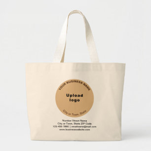 Grand Tote Bag Marque d'affaires Brown de forme ronde légère sur